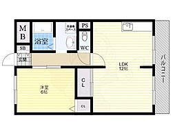 メゾンド・シャトレ 1LDKの間取図画像