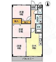 グランドゥール 3DKの間取図画像