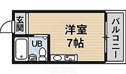 ドゥ・メゾン・ド喜志 1Kの間取図画像