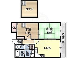 メゾン川口 2LDKの間取図画像