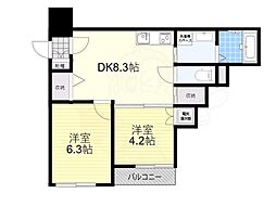 e-house羽曳野 2DKの間取図画像