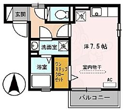 セジュールエルグリーン ワンルームの間取図画像