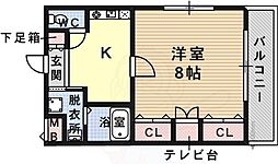 ボワリジェール・オカ 1Kの間取図画像
