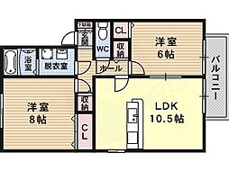 グリュック・S A棟 2階/-