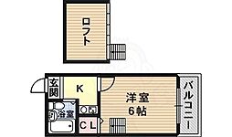 サニーコート松原 1Kの間取図画像