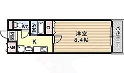 YHS光町 1Kの間取図画像