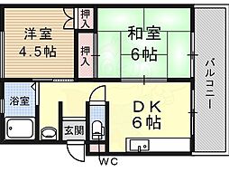 西島コーポラス 2DKの間取図画像