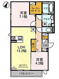 ソシア 2LDKの間取図画像