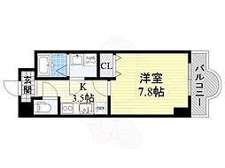 ルミエール八尾駅前 1Kの間取図画像