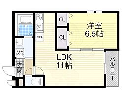 メゾン サンテヴェルデ 1LDKの間取図画像