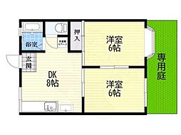 ウィスタリアコート 2LDKの間取図画像