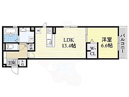 フォンターナ 1LDKの間取図画像