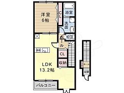 メゾンふじ 1LDKの間取図画像