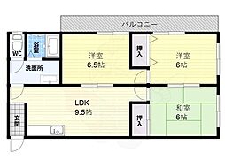 板倉ビル 3LDKの間取図画像