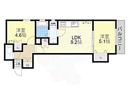 クリエオーレ南新町 2LDKの間取図画像