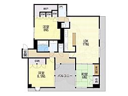 ドムス野中 3LDKの間取図画像