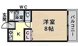 メゾングラスインワン ワンルームの間取図画像