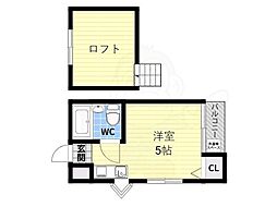 フォンタルサウス ワンルームの間取図画像