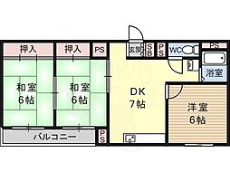スターパレスしおの 3DKの間取図画像