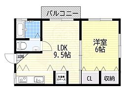 Grant24KRS 1LDKの間取図画像