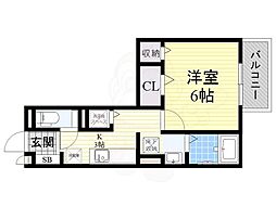 グレイスセゾン 1Kの間取図画像