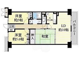 アディーレ八尾 3LDKの間取図画像
