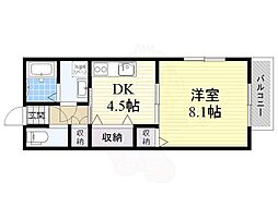ポラリス 1DKの間取図画像