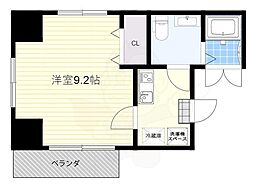 ヒルズ八尾本町 1Kの間取図画像