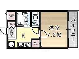 エイト富田林 1Kの間取図画像