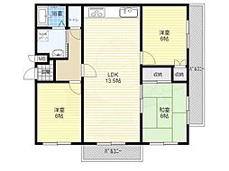 スカイハイツ玉手 3LDKの間取図画像