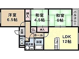 シャンボール 3LDKの間取図画像
