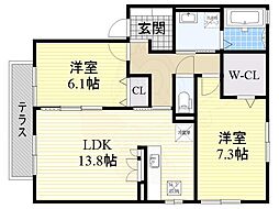 D-Room青山 2LDKの間取図画像