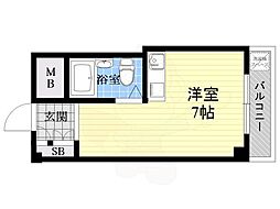 ウィズテリア蔵之内 ワンルームの間取図画像