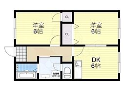 ロイヤルハイツ太田 2DKの間取図画像