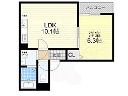コンフォール道明寺駅西 1LDKの間取図画像
