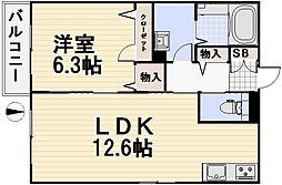 プティモンターニュ 1LDKの間取図画像
