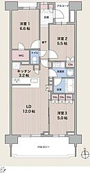 ウェリス川崎東門前 3LDKの間取図画像