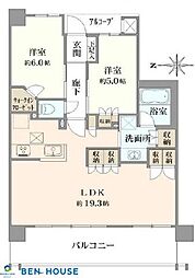 エクセレントグレース綱島 2LDKの間取図画像
