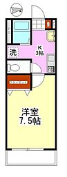 ボヌールタムラ 1Kの間取図画像