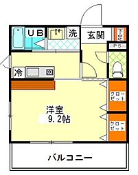 エリタージュ ワンルームの間取図画像