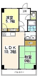 ラ・ポール五番館 2LDKの間取図画像
