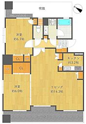 ライオンズステーションプラザ下総中山 2LDKの間取図画像