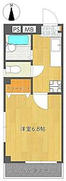 ティエドール 1Kの間取図画像