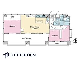 藤和シティホームズ西八王子 2LDKの間取図画像