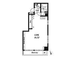 ヴェルメゾン本町 ワンルームの間取図画像