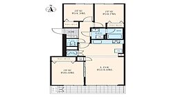 つつじが丘ハイムD棟 3LDKの間取図画像