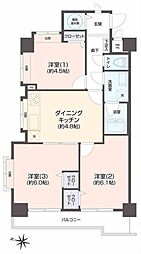 ライオンズマンション東村山第2 3DKの間取図画像