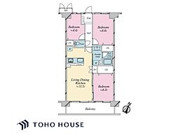 メイツ国立ガーデンノースコート 3LDKの間取図画像