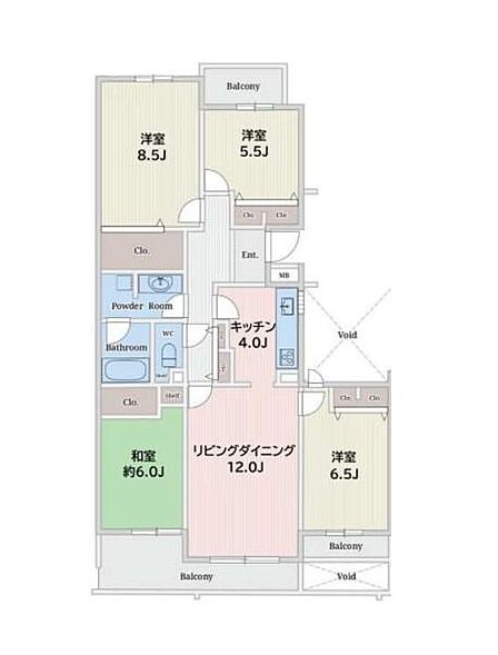 日当たりや通風、使い勝手などを考慮された間取りです。仕様などの詳細はお問い合わせください。
