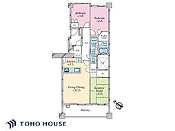 グローヴテラス国立 3LDKの間取図画像